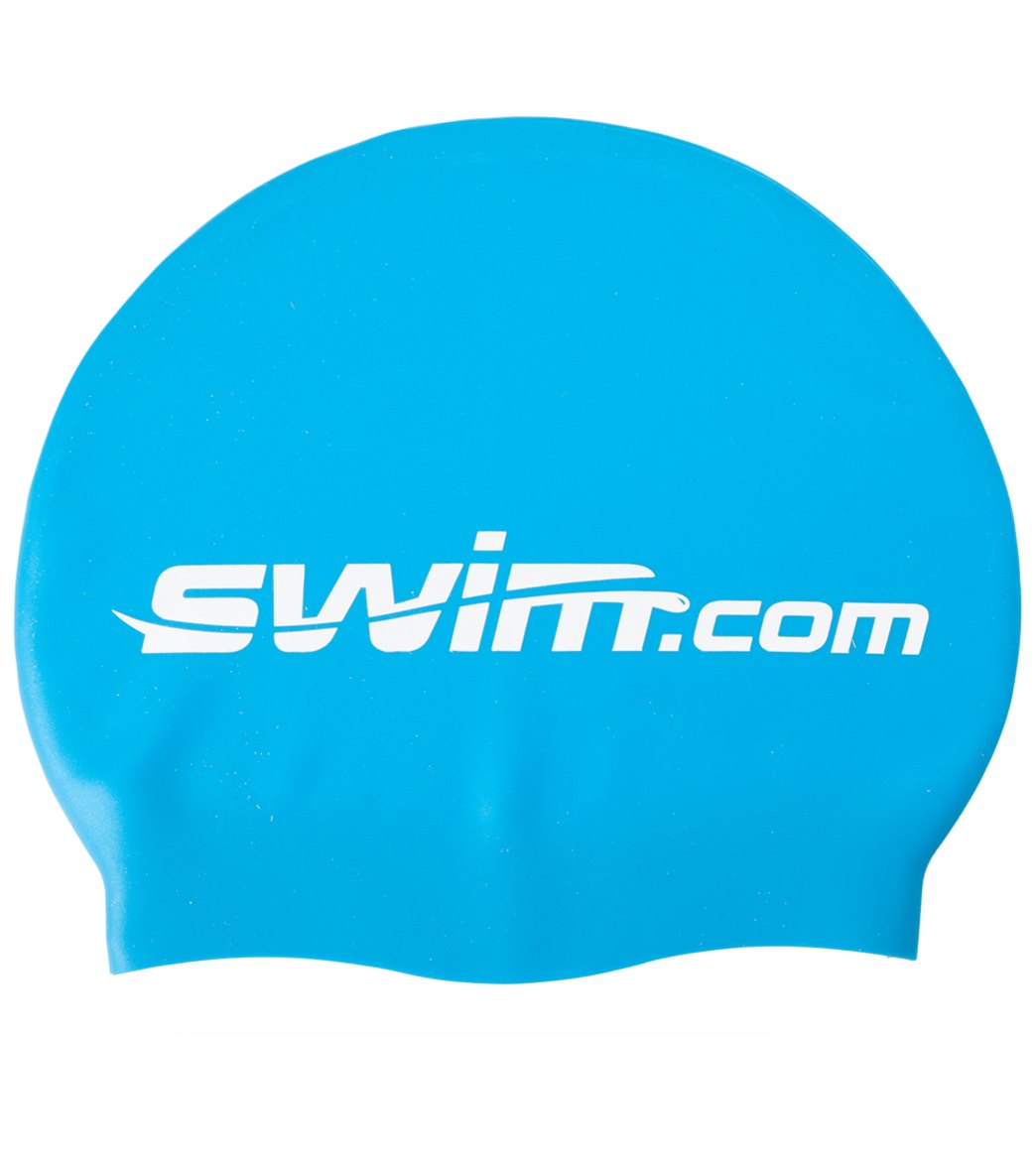 Swim.com Silicone Swim Cap Blue